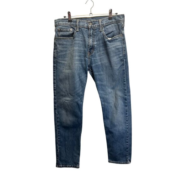 Levis Mens 501 Original Fit Straight Leg Jeans W32 L30 Mid Blue Denim - Picture 1 of 6